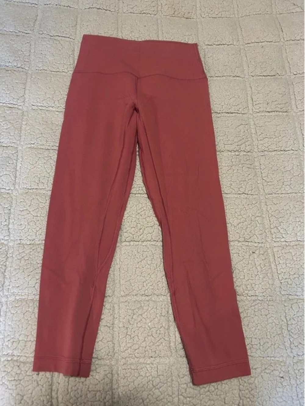 Lululemon Womenโs Size 4 Dusty Rose Red High Rise Leggings Yoga Pants